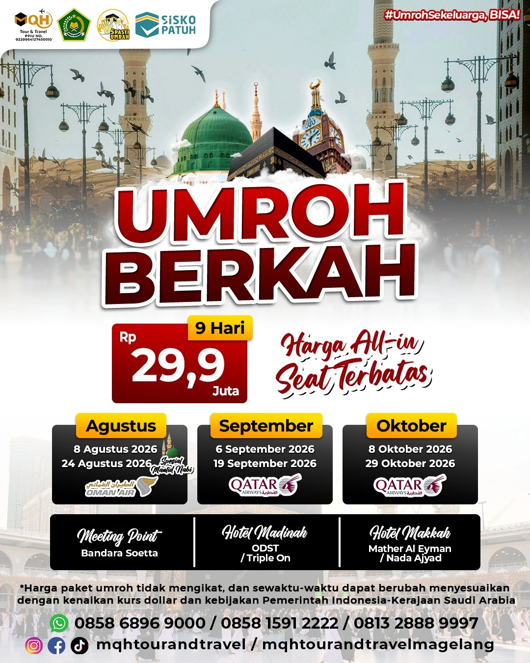 Paket Umroh Berkah 2026 dari MQH Tour & Travel
