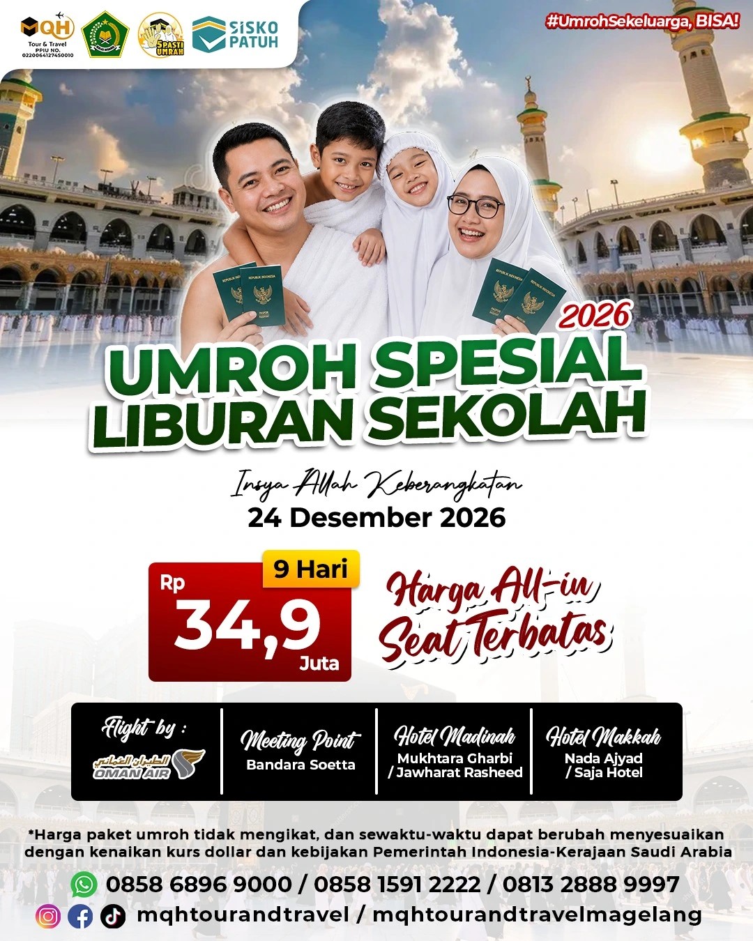 Paket Umroh Spesial Liburan Sekolah 2026 dari Pekalongan