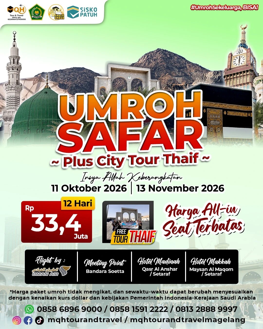 Paket Umroh Safar Plus City Tour Thaif keberangkatan dari Pekalongan