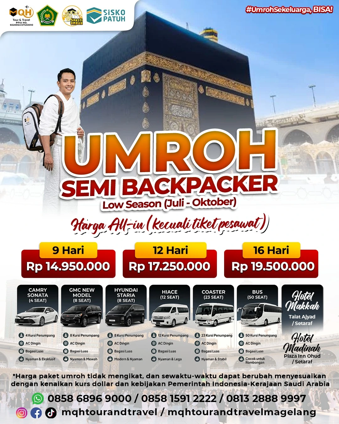 Paket Umroh Semi Backpacker low season dari MQH Tour & Travel